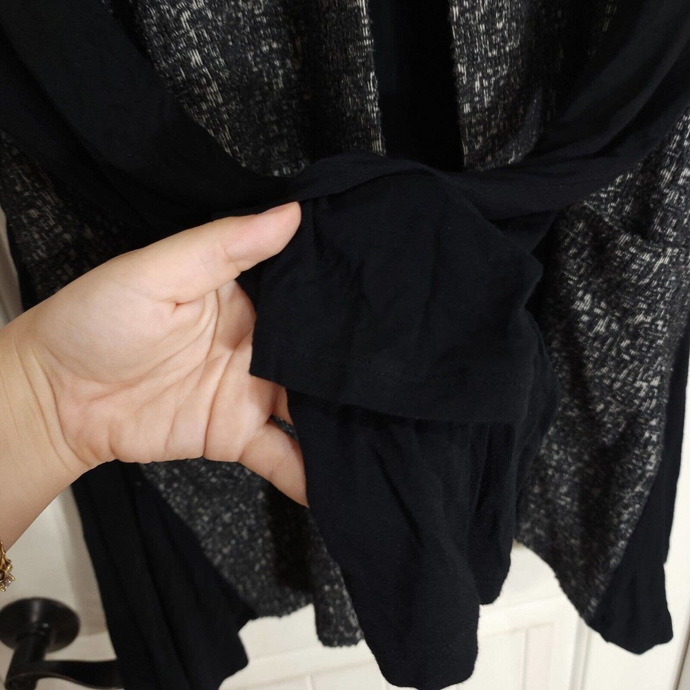 Logo Lori Goldstein Womens Cardigan Gray Knit Long Sleeve Open Front Sweater L - Picture 6 of 9